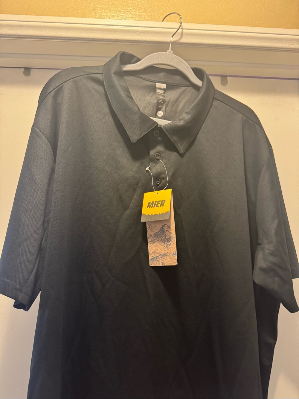 MIER Men’s Black Short-Sleeve Polo Size XL